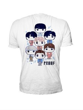 Funko BTS Proof White Tee Navy Graphic Large Unisex Kpop Fandom Shirt Top Album